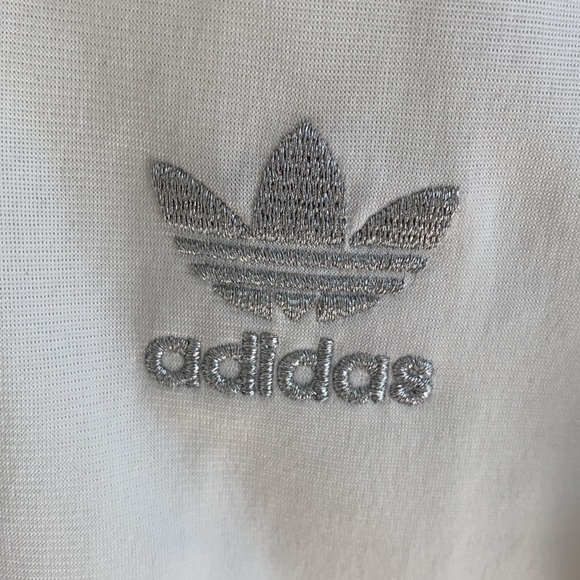White and Silver Adidas Sweater - Picture 2 of 4